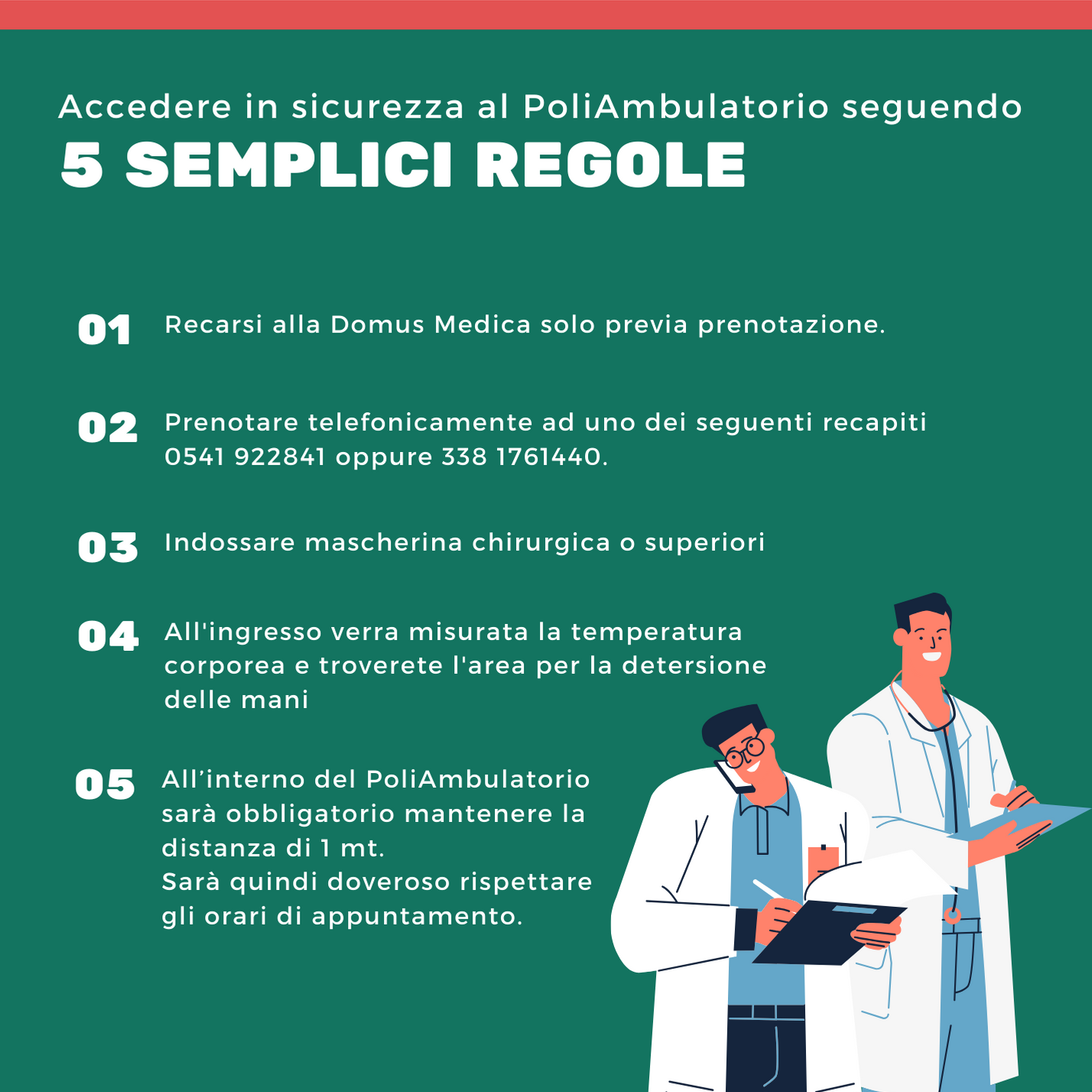 Coronavirus (COVID-19) - Accedere in sicurezza al PoliAmbulatorio